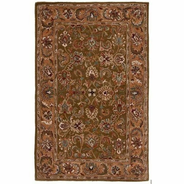 4 Ft. x 6 Ft. Small Rectangle- Traditional Classic Olive And Camel Hand Tufted Rug, Safavieh, Mfr#: CL758M-4